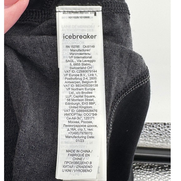 Icebreaker ZoneKnit 125 Thermal Leggings Women Large Black Wool Base Layer NEW - Picture 6 of 8